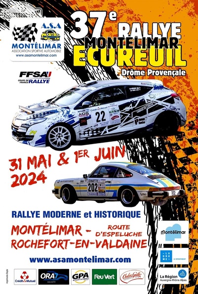 AFFICHE RALLYE MONTELIMAR ECUREUIL 2024
